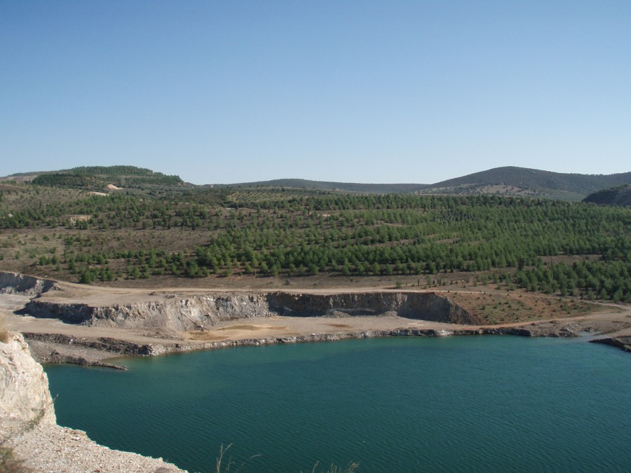 View of rehabilitated area in Yerakini mines